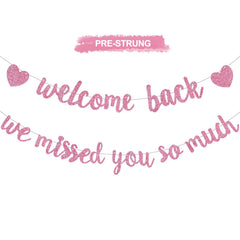 RICHHHA Glitter Pink Welcome Back banner preassembled for quick setup at events.
