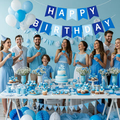 RICHHHA navy blue banner dessert table backdrop for festive celebrations