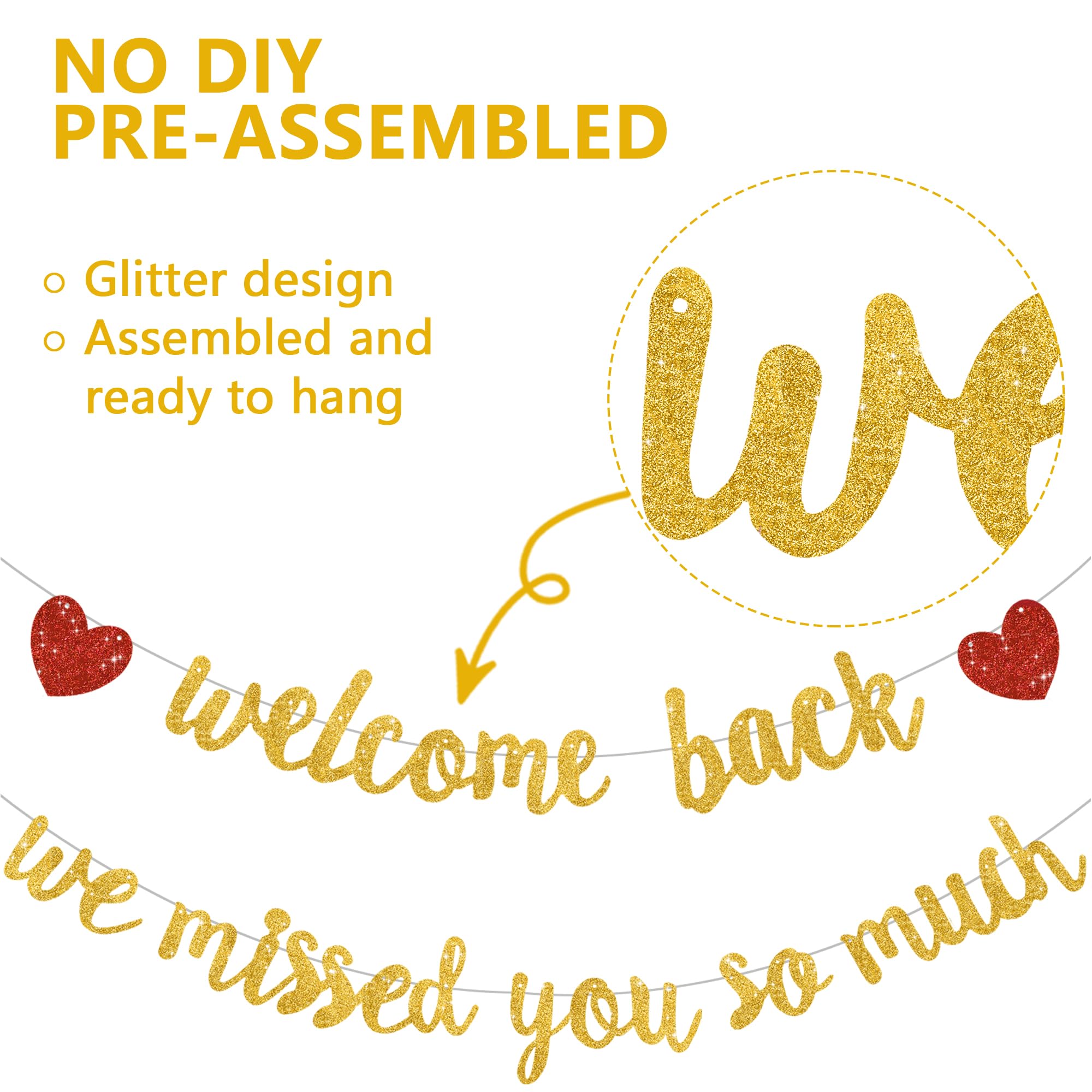 RICHHHA welcome back banner preassembled hanging setup saves time