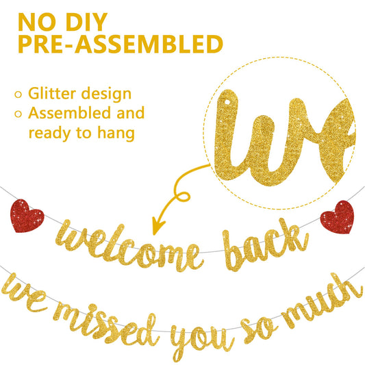 RICHHHA welcome back banner preassembled hanging setup saves time