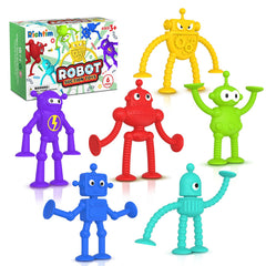 Richtim robot suction bath toy set ready for tub play and fine motor practice.