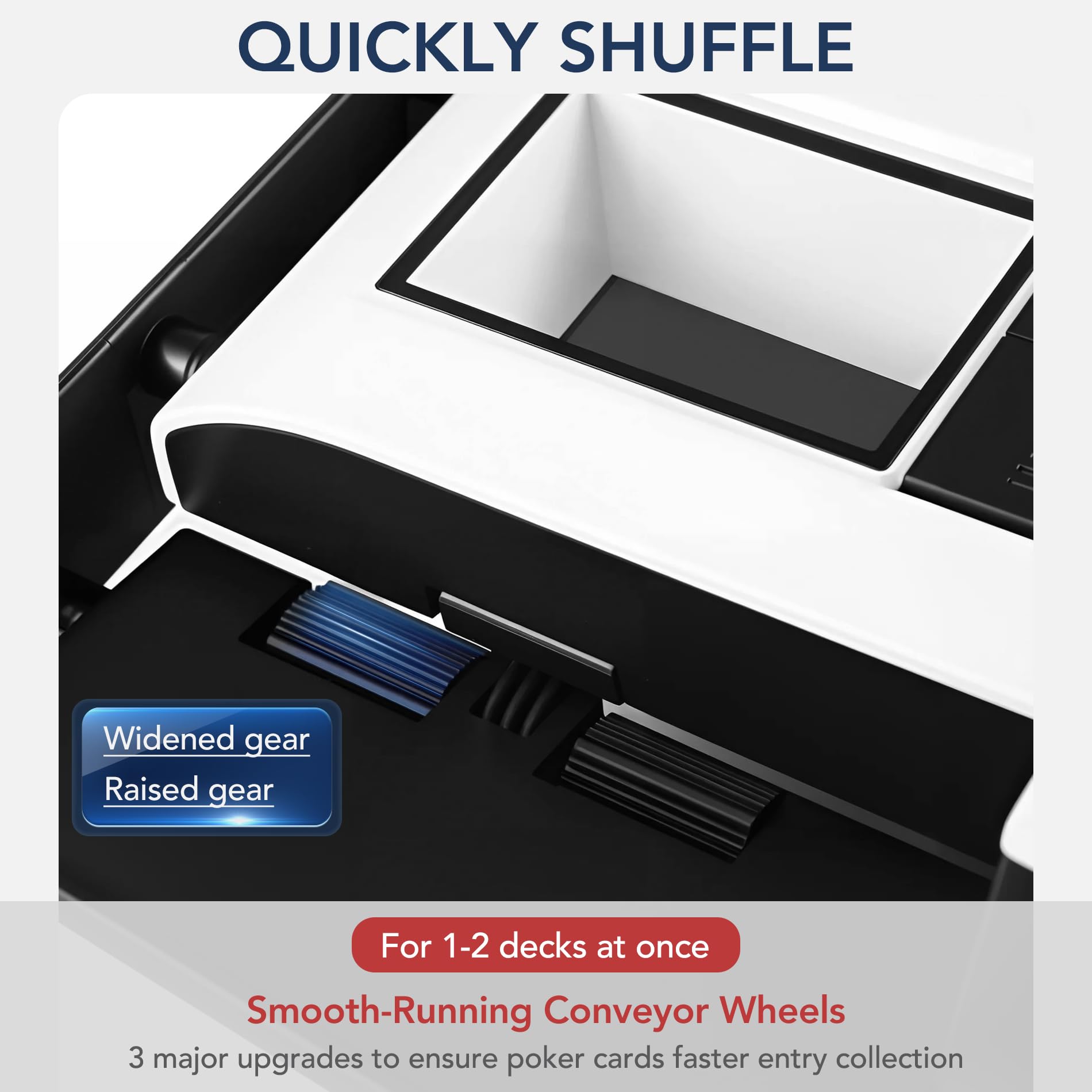 Richwon shuffler operates quietly to enhance focus during games