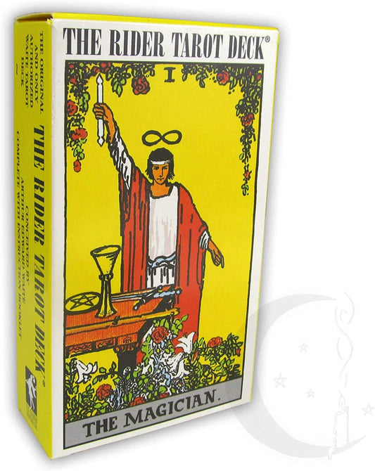 Rider-Waite deck cover with vibrant art for quick inspiration and display.