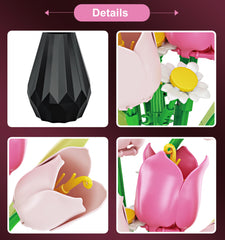 riesek tulip bouquet displayed as a romantic home centerpiece