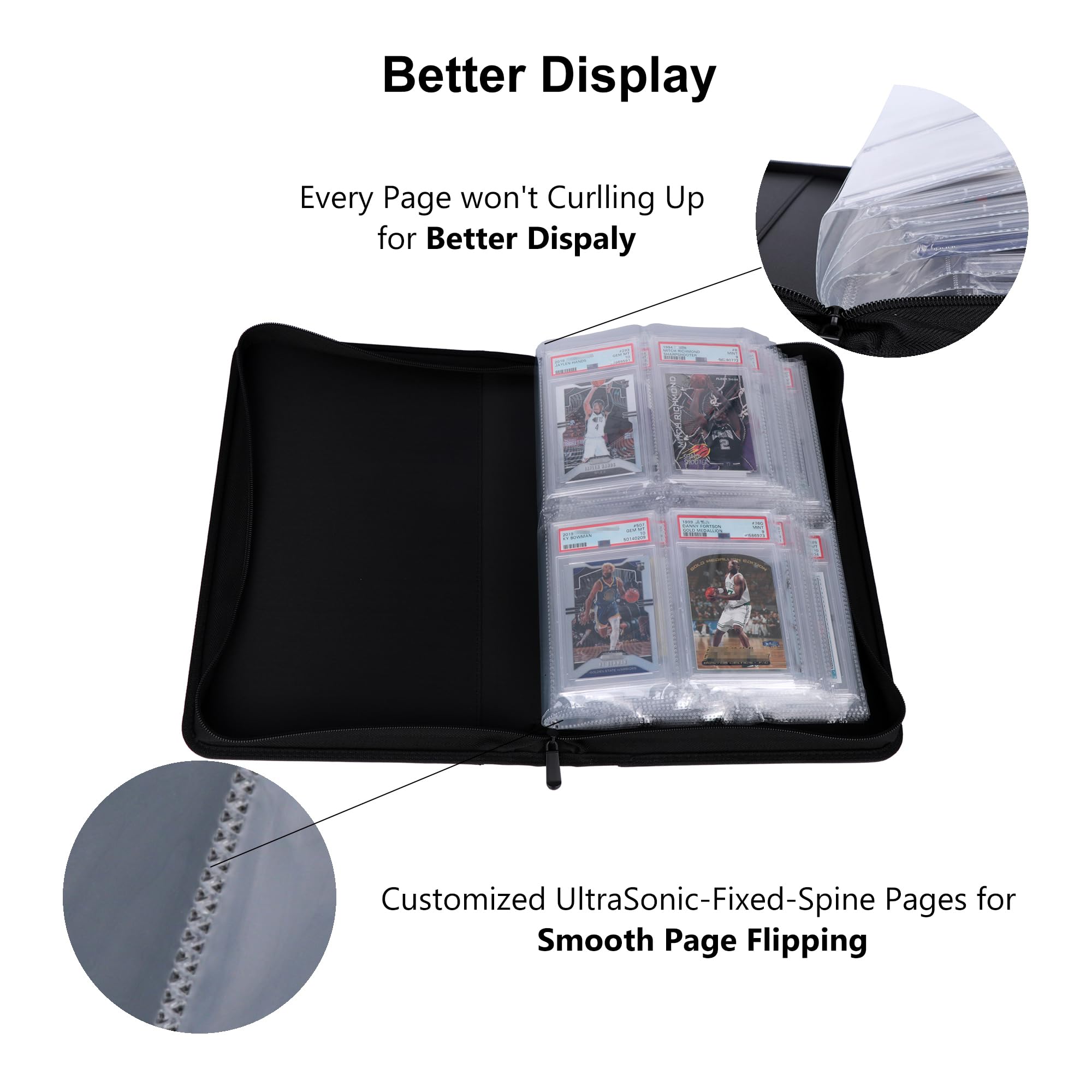 Padded rigid covers and zipper on the Rieton binder