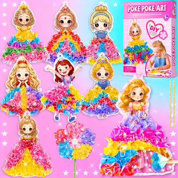 RIEYON Poke Poke Art Kit contents laid out for creative play and color matching.