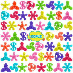 Riferg 100pcs bulk mini fidget spinners in assorted colors for classroom rewards.