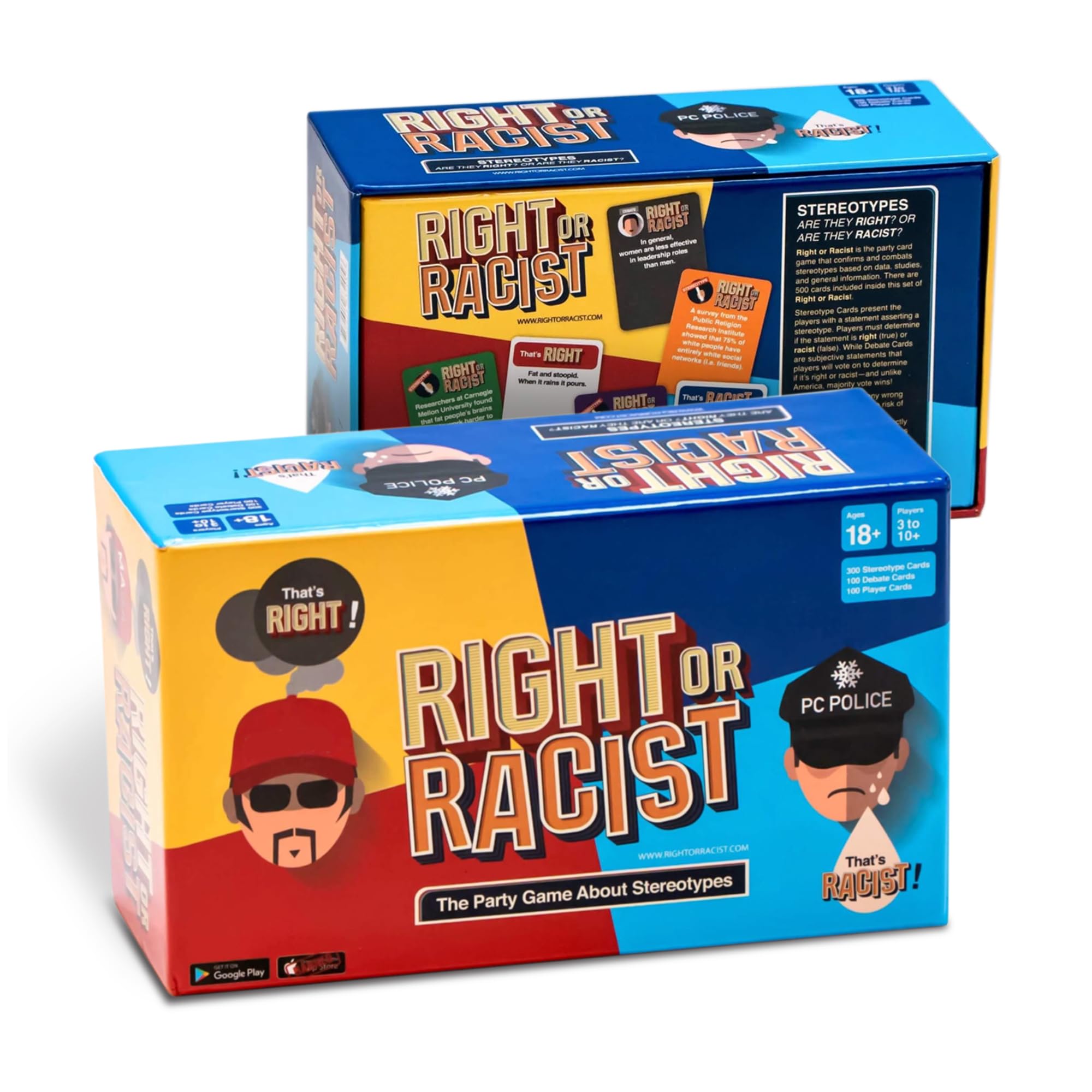 Right Or Racist card game debate cards for lively conversations at parties.