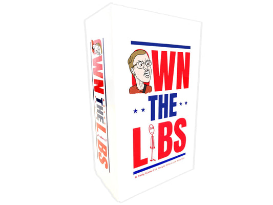 Right Or Racist Own The Ls box front highlights a lively party game setup
