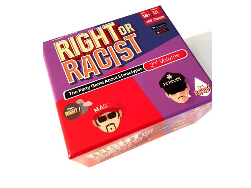 Right Or Racist Volume 2 card deck for lively party fun.