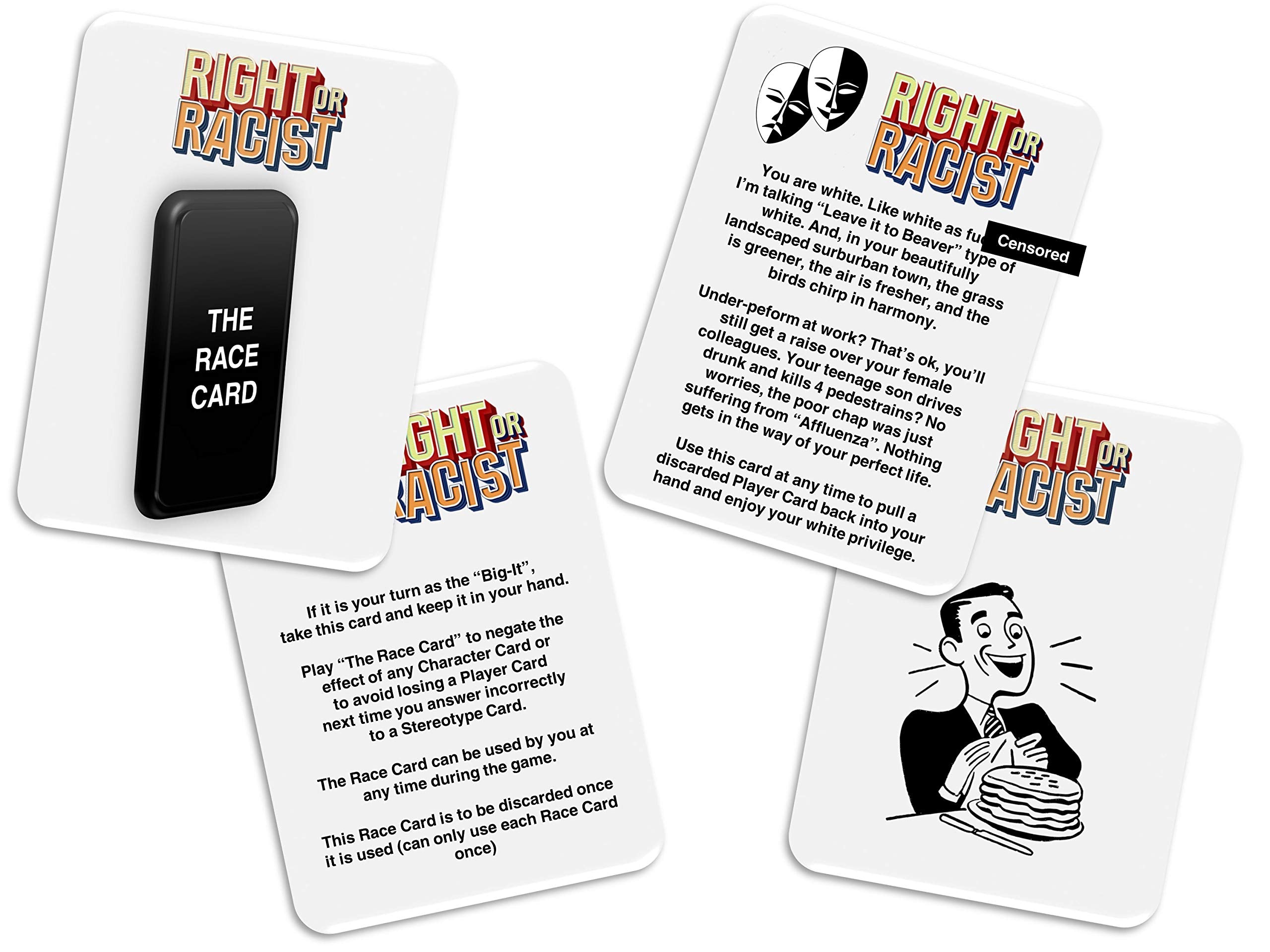 Right Or Racist Volume 2 scorecard helps track points easily.