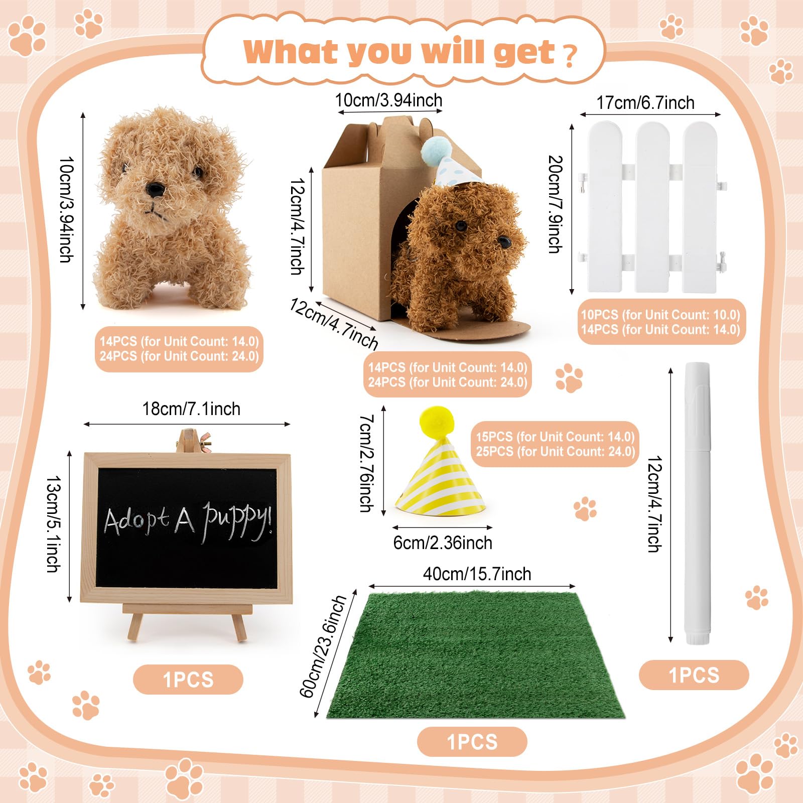 Rigibright Adopt A Puppy plastic fencing creates a safe play area and storytelling setup.