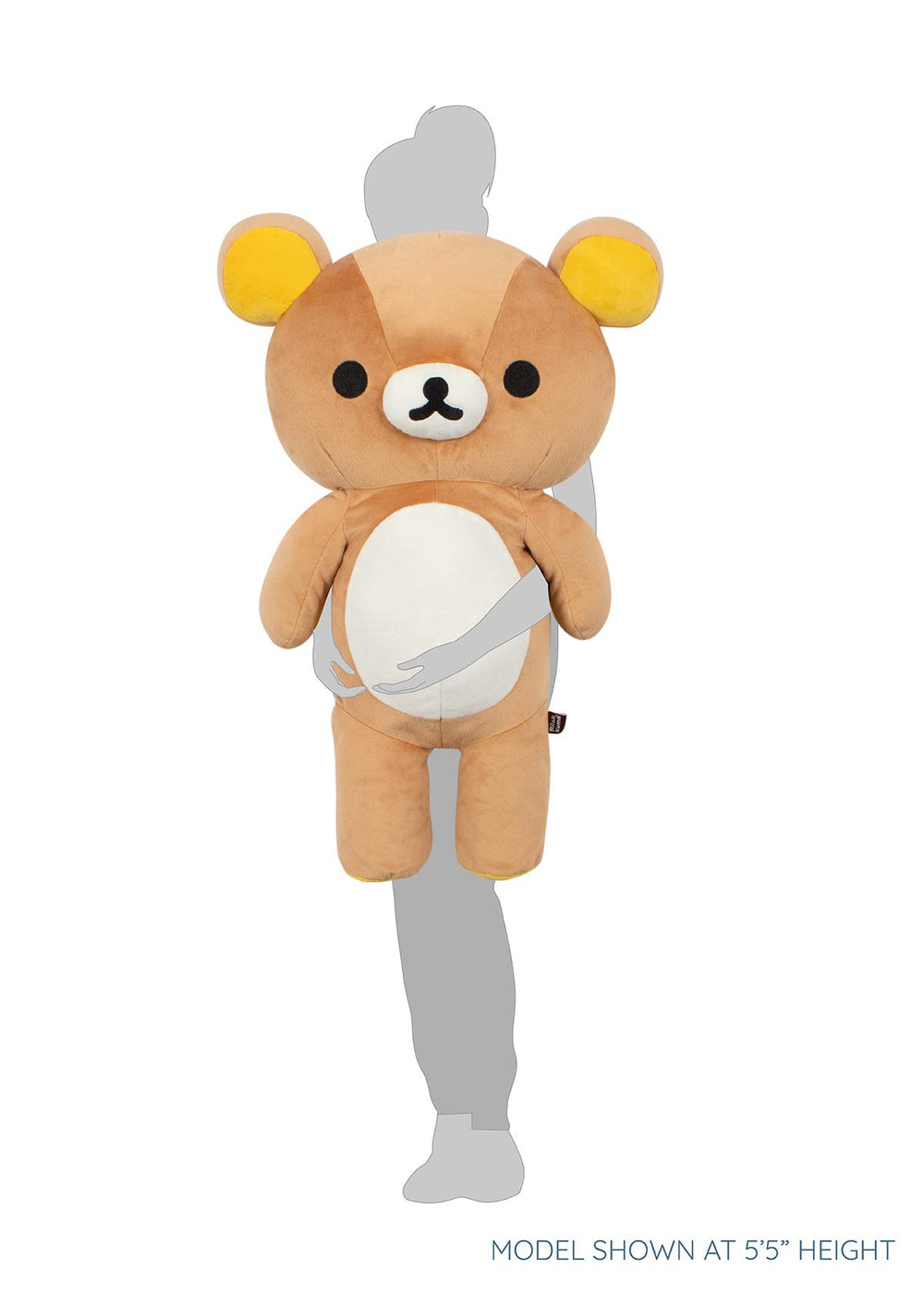 Close-up of Rilakkuma Jumbo plush face highlighting ultra-soft fabric.