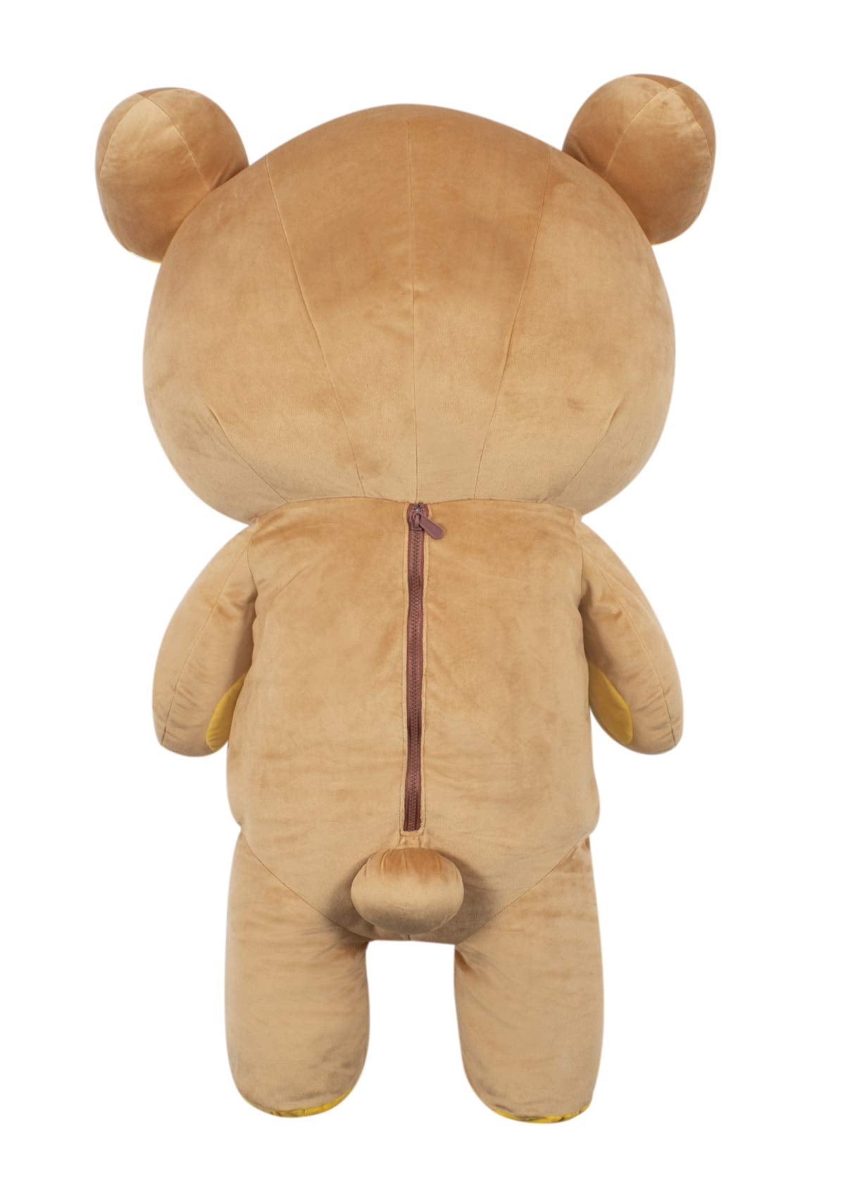 Soft-fabric texture detail on Rilakkuma Jumbo plush for cuddling comfort.