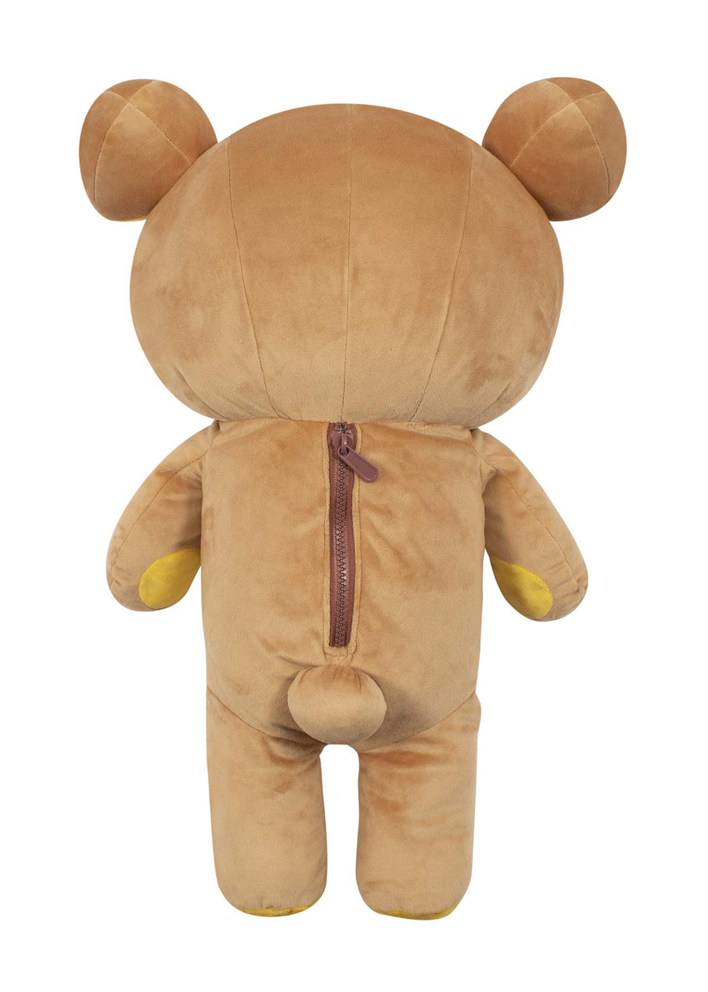 Rilakkuma San-X plush large fabric detail close-up emphasizing premium quality.
