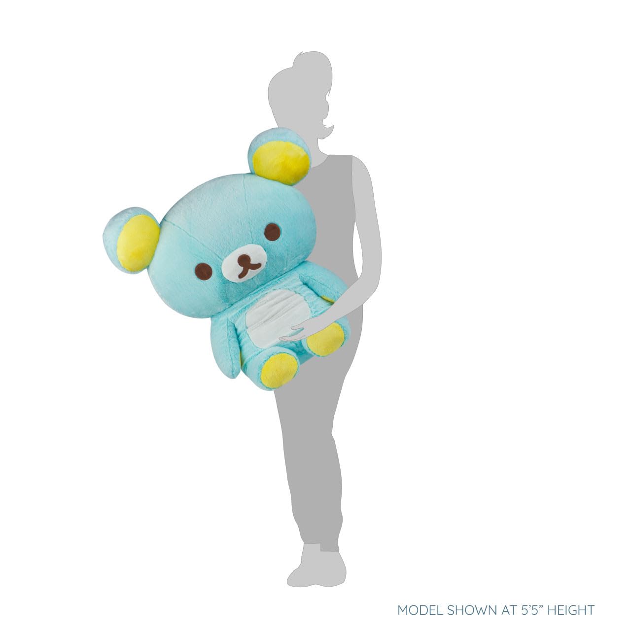 Rilakkuma Sherbet blue plush care tag signaling easy surface wash care.