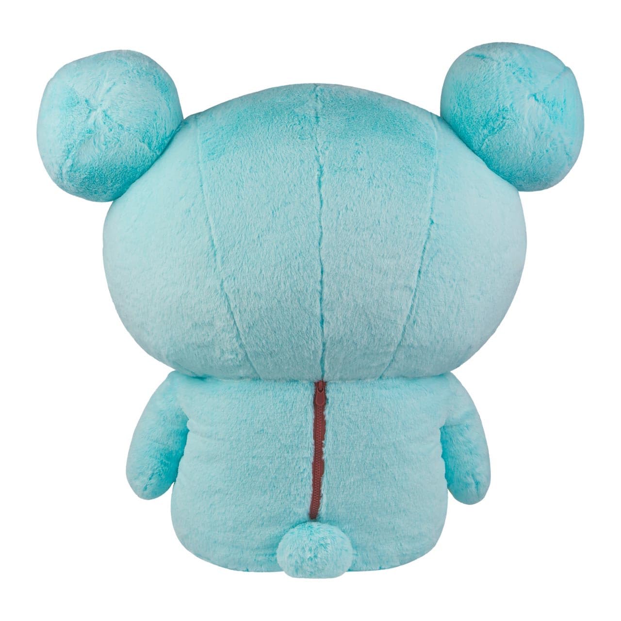 Rilakkuma Sherbet blue plush texture close-up shows soft long pile.