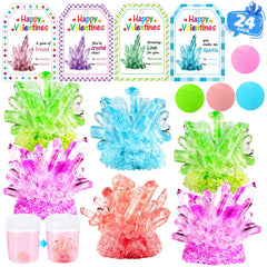 RILSIC crystal kit pink base growing in a cup for hands-on learning and colorful crystals