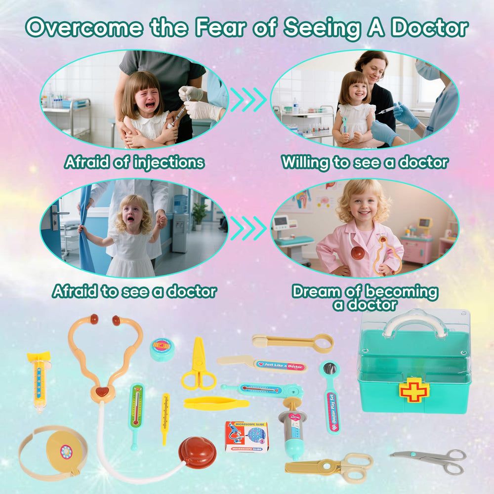 RILUKICH doctor kit scissors and tweezers promote safe hands-on care play