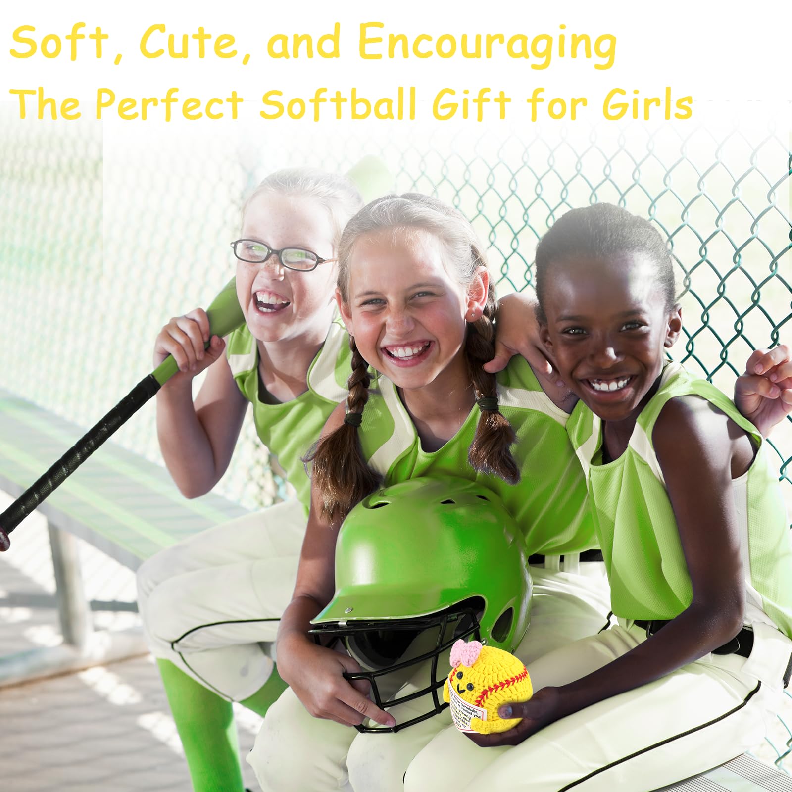 Rimvoe softball with motivational card offers encouragement for players