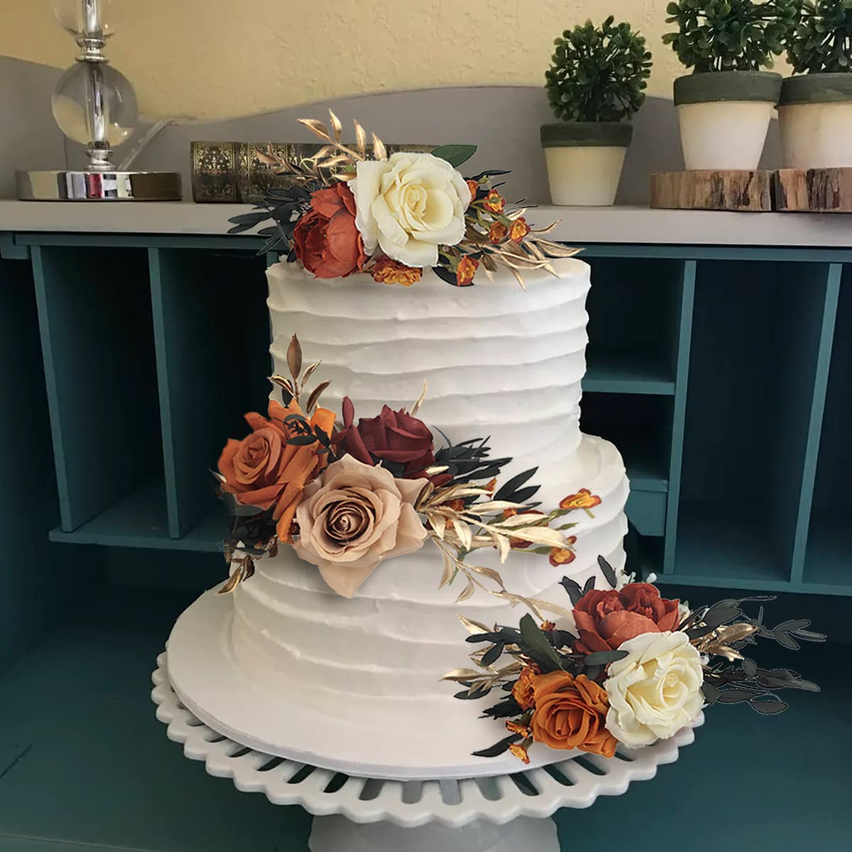 Rinlong bridal shower cake topper blooms add delicate texture and color