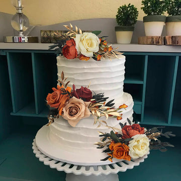 Rinlong bridal shower cake topper blooms add delicate texture and color