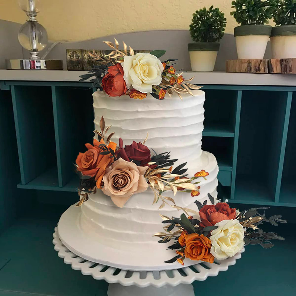 Rinlong bridal shower cake topper blooms add delicate texture and color