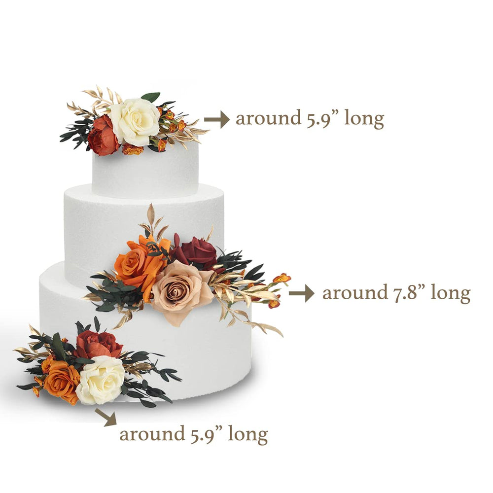 Rinlong wedding cake topper artificial flowers provide a stunning centerpiece without real petals