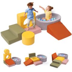 Rinnebbit 6-piece foam climbing blocks with stairs for safe indoor exploration
