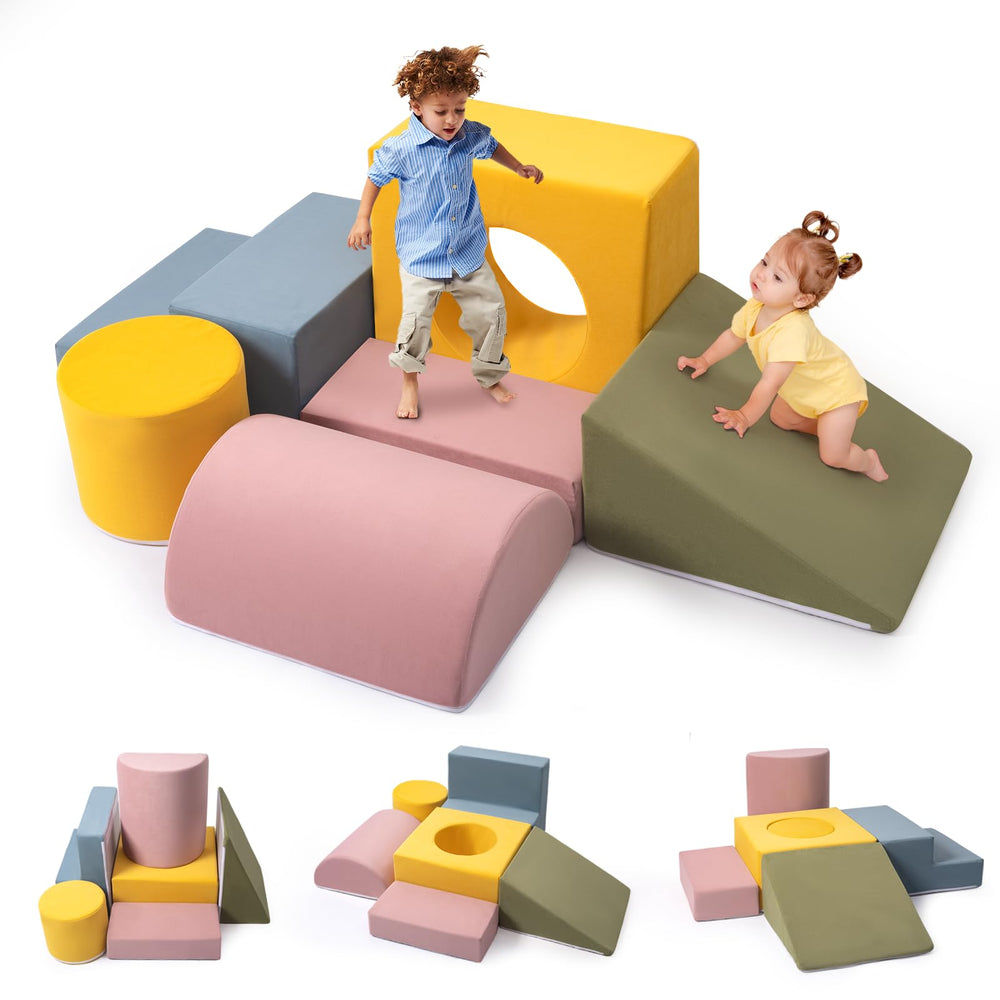 Rinnebbit 6-piece foam climbing blocks for indoor play and exploration