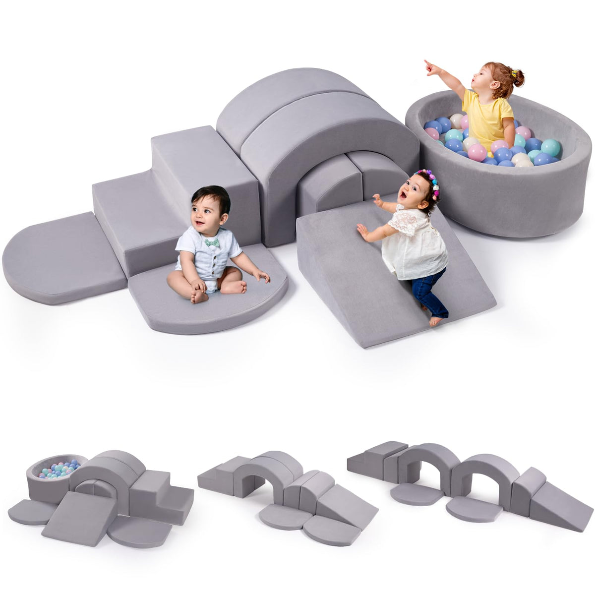 Rinnebbit stepping-stair foam block for safe indoor climbing and motor skill exploration