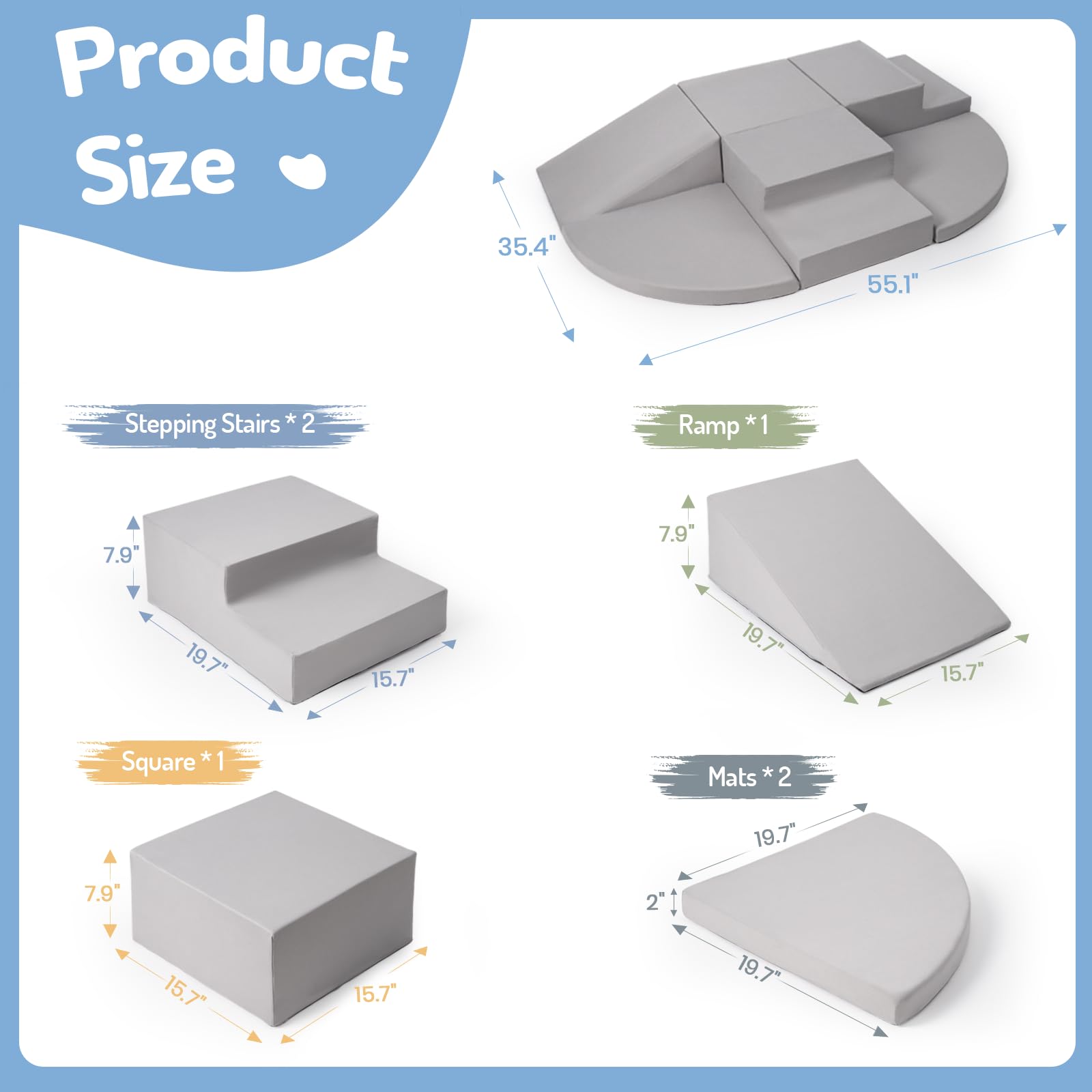 Rinnebbit foam ramp block encourages climbing and exploring at home.
