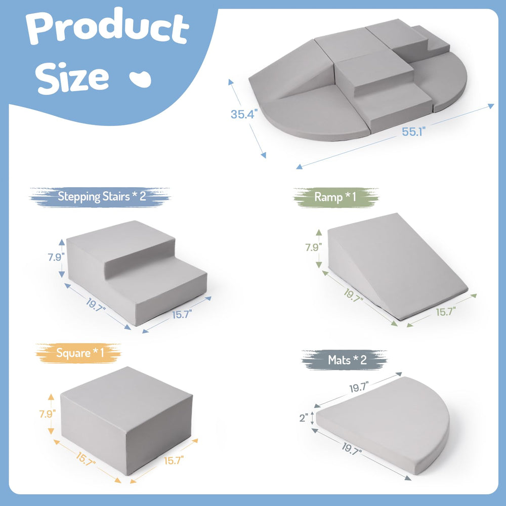 Rinnebbit foam ramp block encourages climbing and exploring at home.