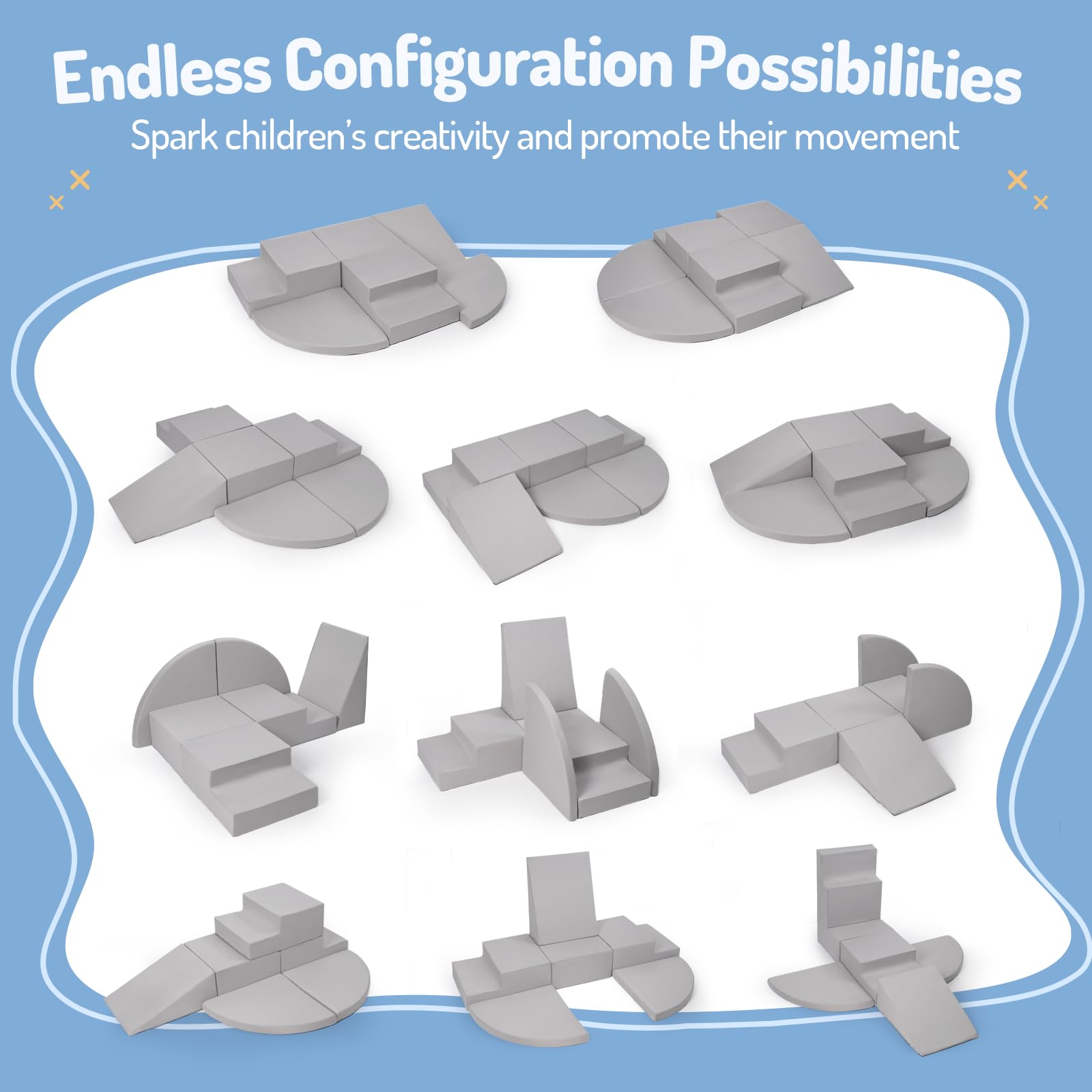 Rinnebbit foam square block ideal for building simple obstacle courses.