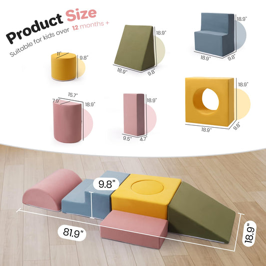 Rinnebbit soft play blocks with stairs and hollow square for toddlers