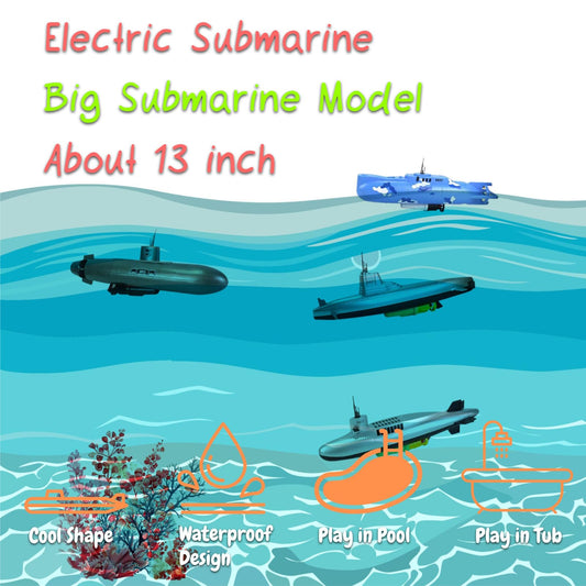 Rinnland submarine model toy shows 13 inches for realistic play.
