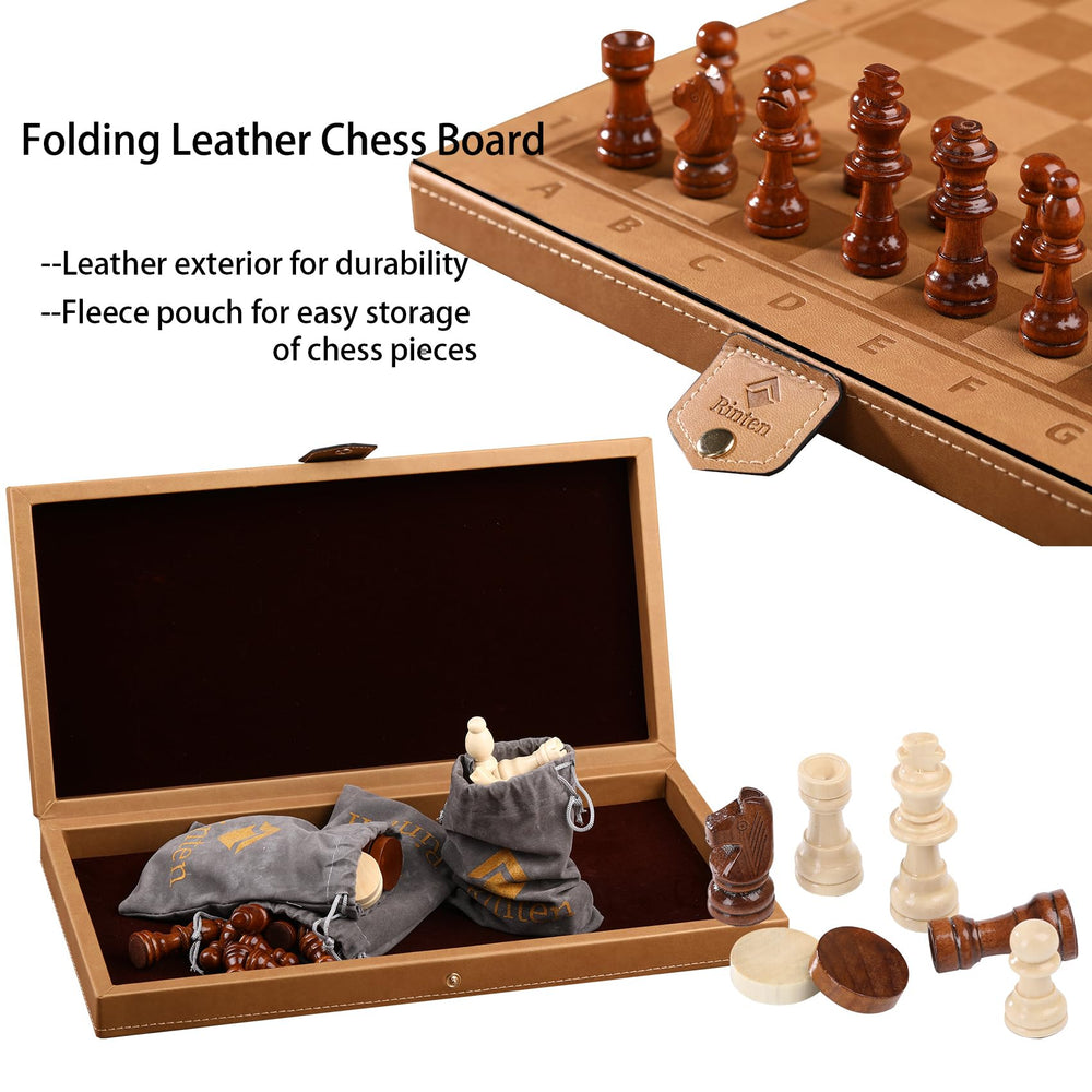 Rinten magnetic chess pieces on board stay in place during play