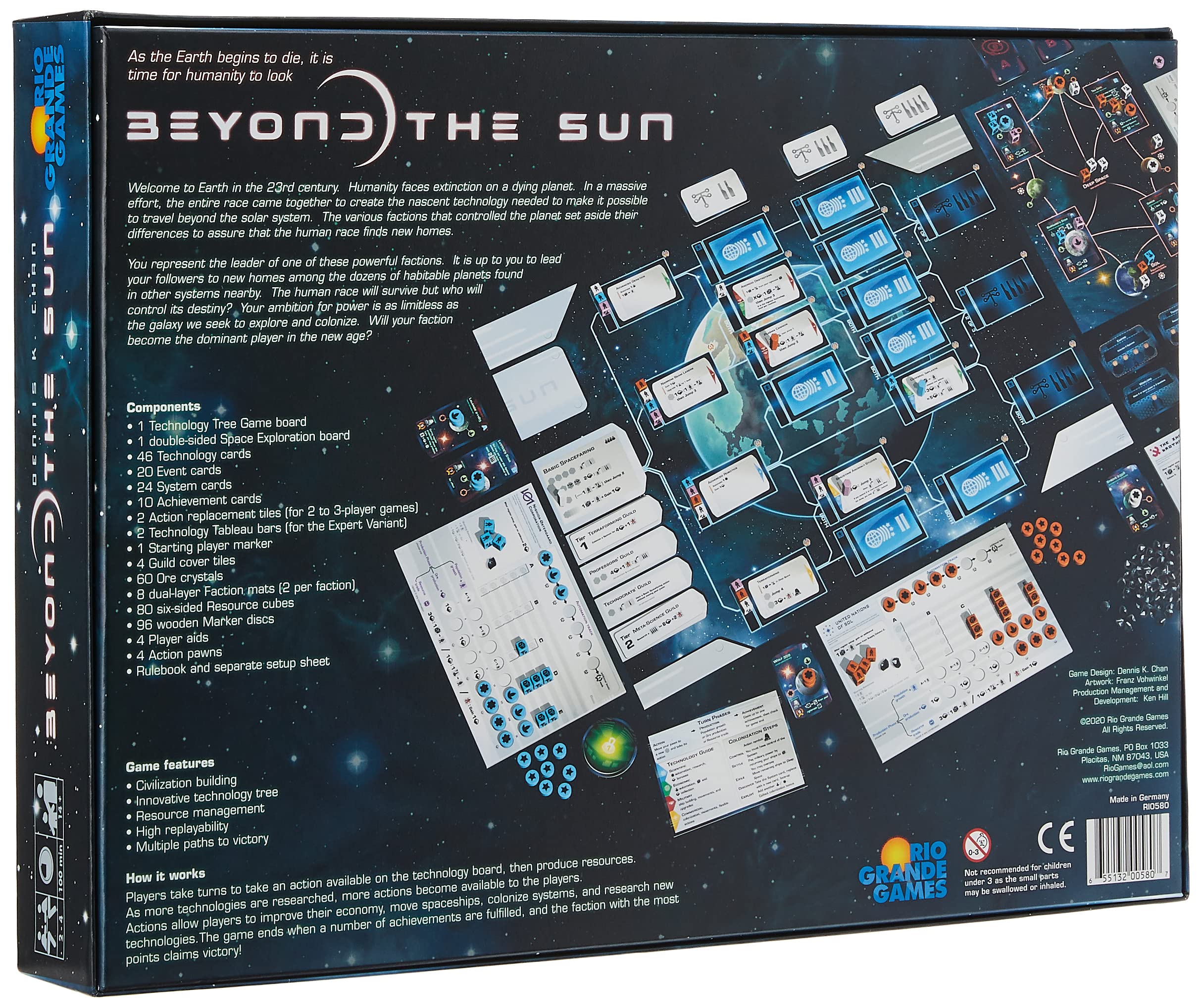 Rio Grande Games Beyond The Sun spacecraft movement to explore new systems.