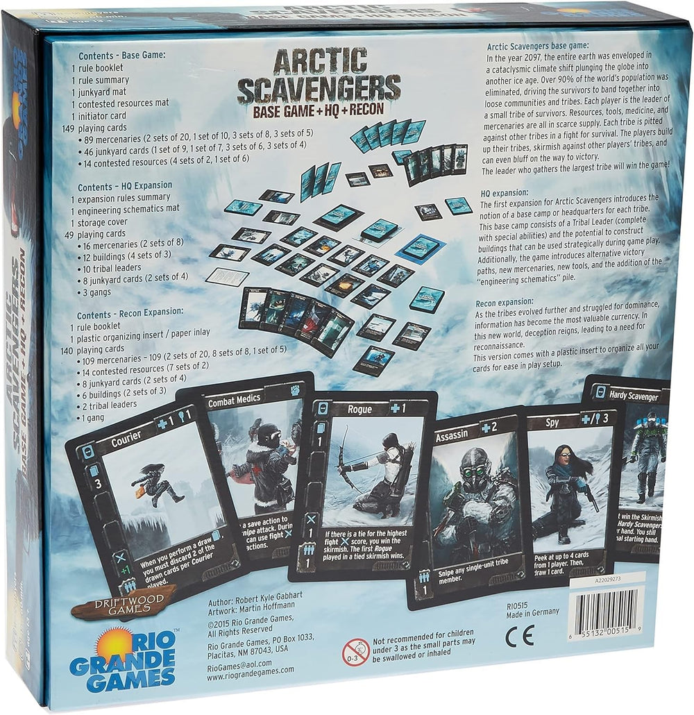 Rio Grande Games Arctic Scavengers Recon expansion components for enhanced reconnaissance