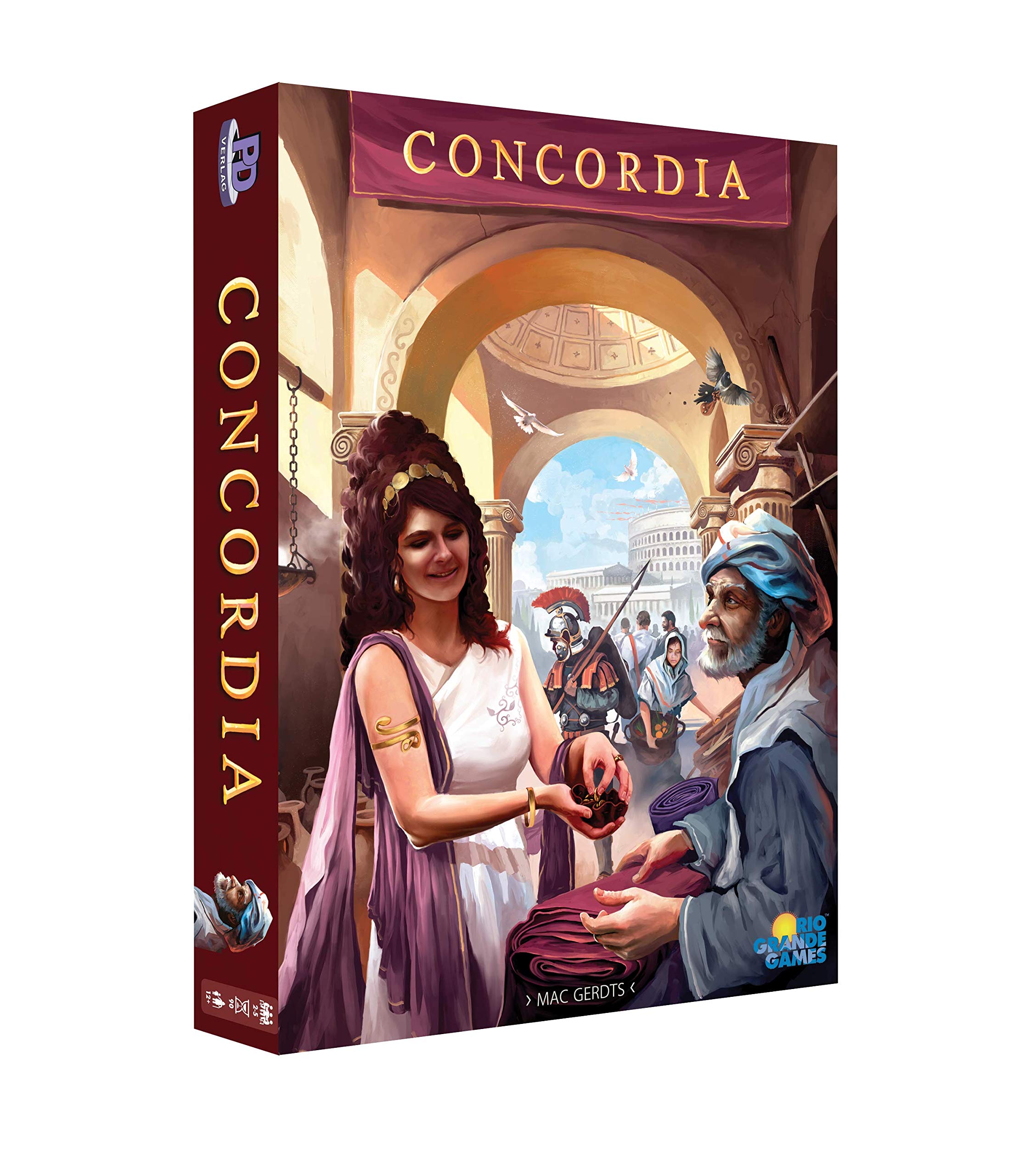 Concordia box front by Rio Grande Games showcasing artwork and title for quick recognition