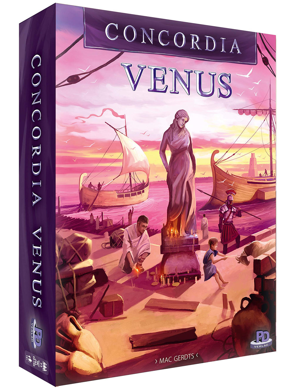 Rio Grande Games Concordia Venus expansion map featuring Hellas and Ionium for team play
