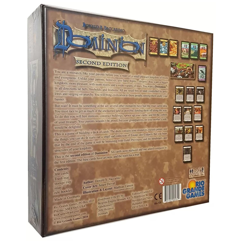 Rio Grande Games Dominion 2nd Edition cards artwork improving recognizability and gameplay clarity.