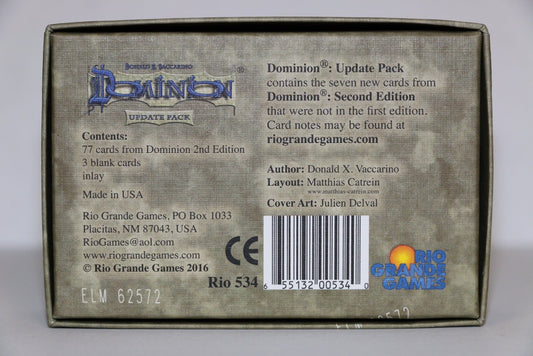 Rio Grande Games Dominion 2nd Edition update covers refresh the look for familiar favorites