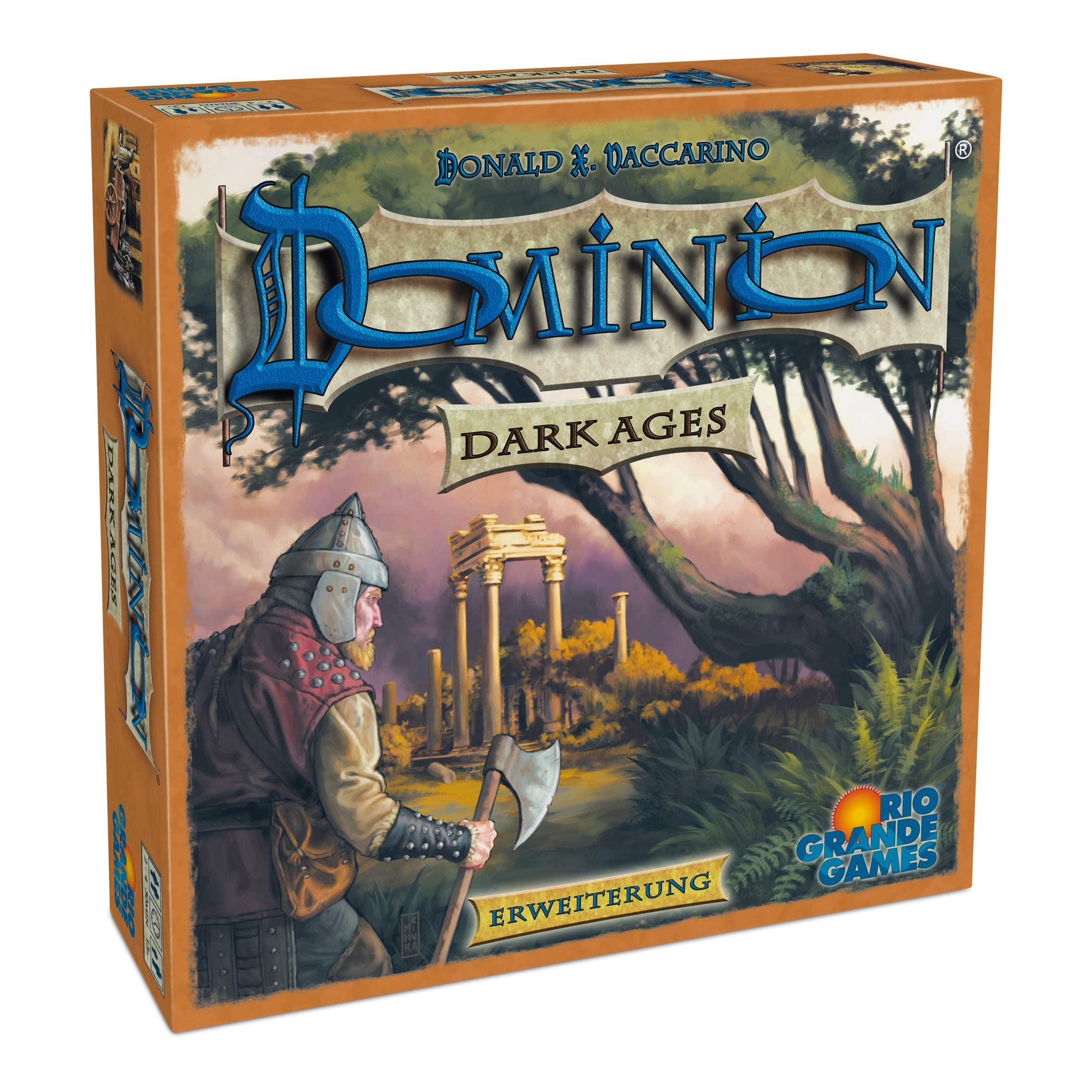 Rio Grande Games Dominion Dark Ages expansion box highlights new kingdom cards for deeper strategy