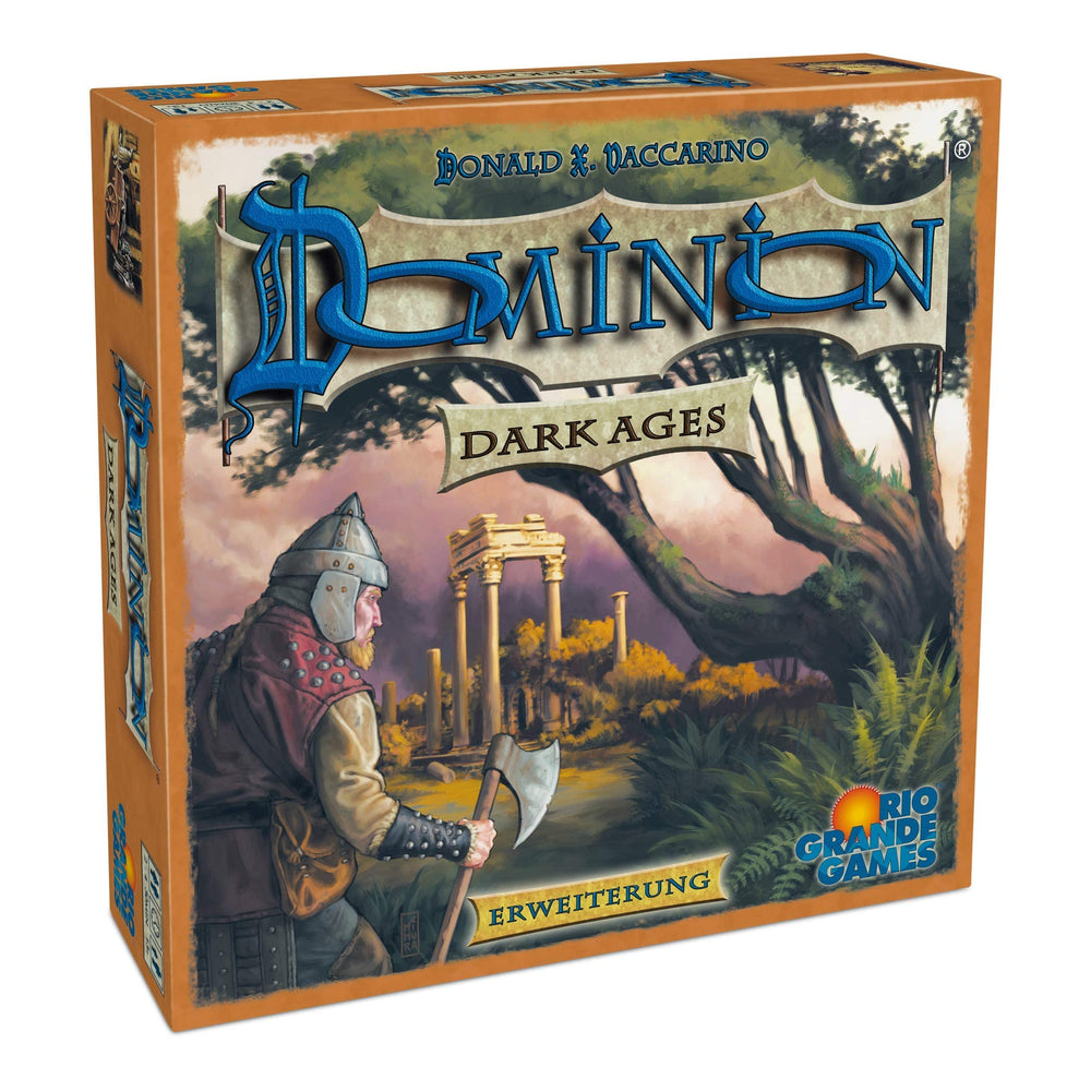 Rio Grande Games Dominion Dark Ages expansion box highlights new kingdom cards for deeper strategy