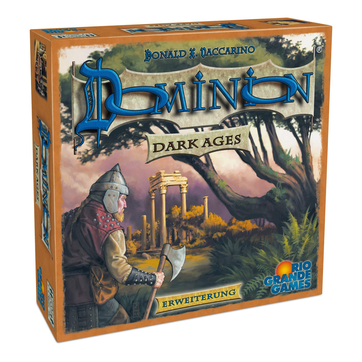 Rio Grande Games Dominion Dark Ages expansion box highlights new kingdom cards for deeper strategy