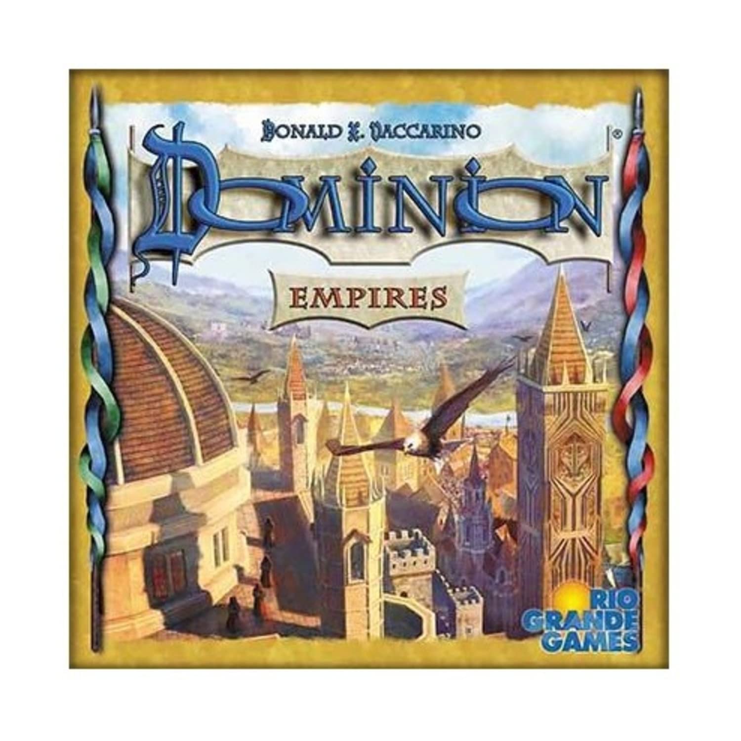 Rio Grande Games Dominion Empires Game box art showcases an imperial theme for quick, strategic play.