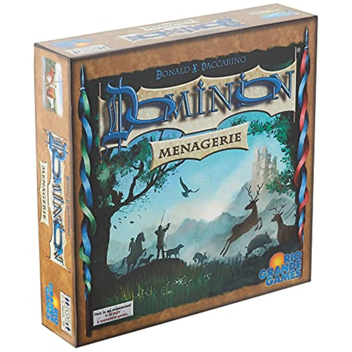 Rio Grande Games Dominion Menagerie box reveals a compact animal expansion for quick play.