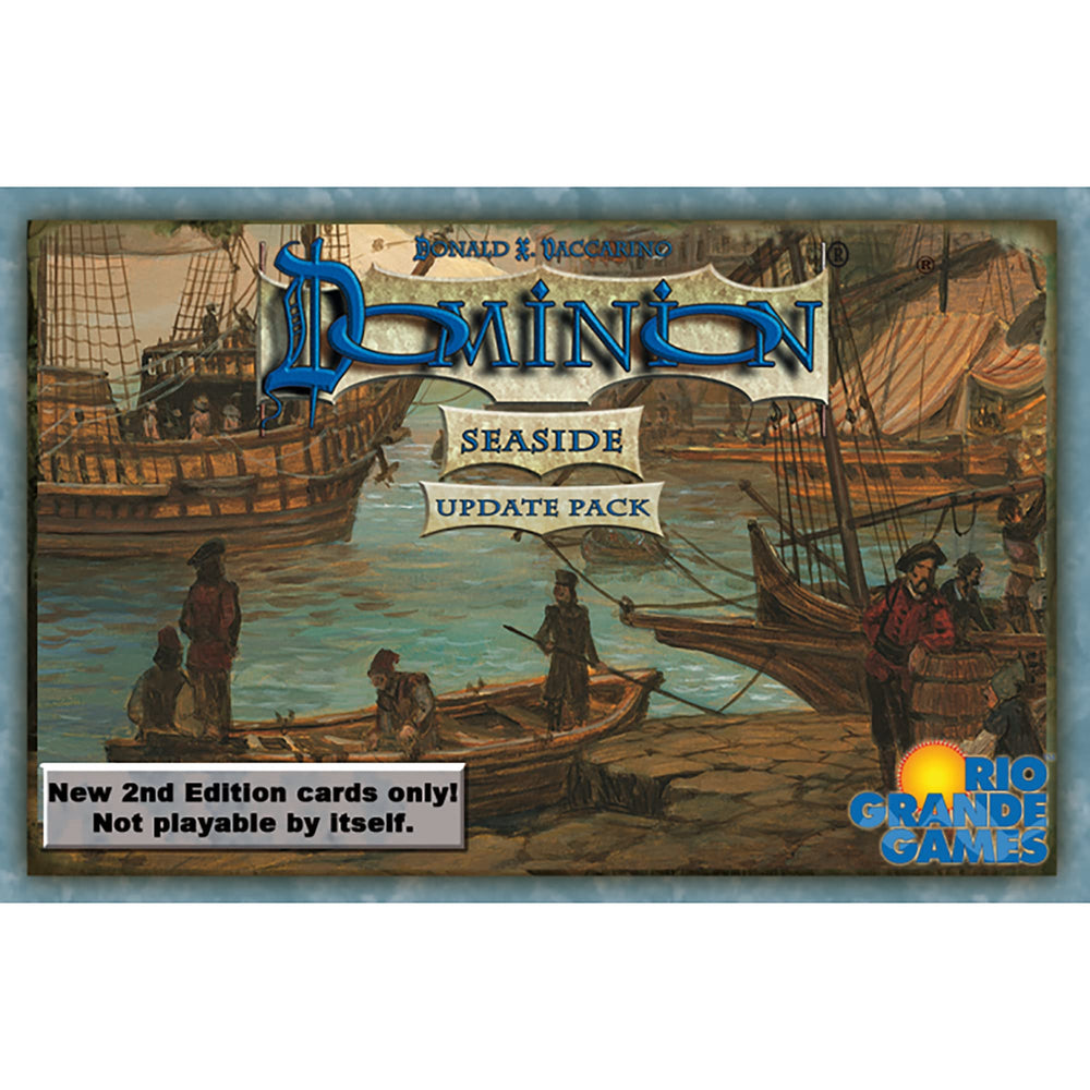 Rio Grande Games Dominion Seaside Update Pack card previews with 9 new cards ready to enhance your game