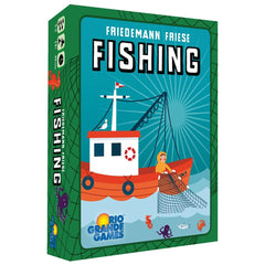 Rio Grande Games Fishing ocean theme artwork on the cards enhances thematic gameplay.